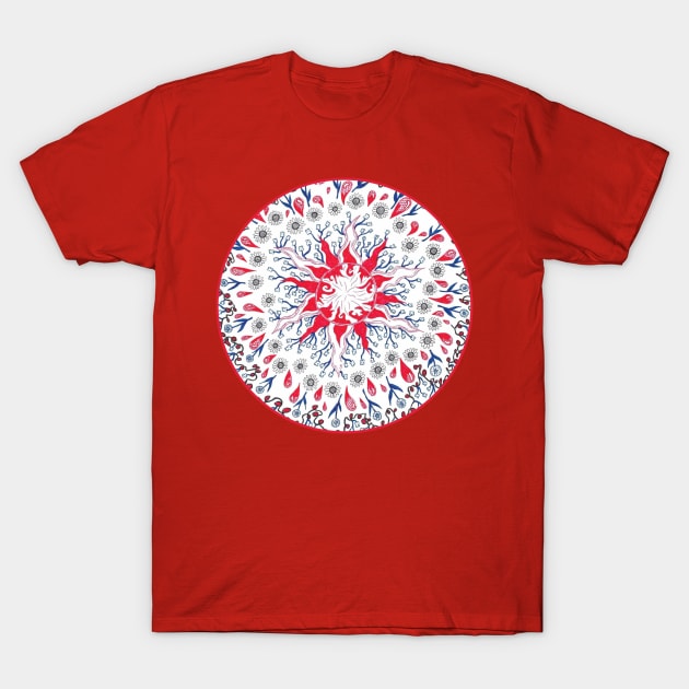 Flaming Sun Abstract T-Shirt by okhismakingart_